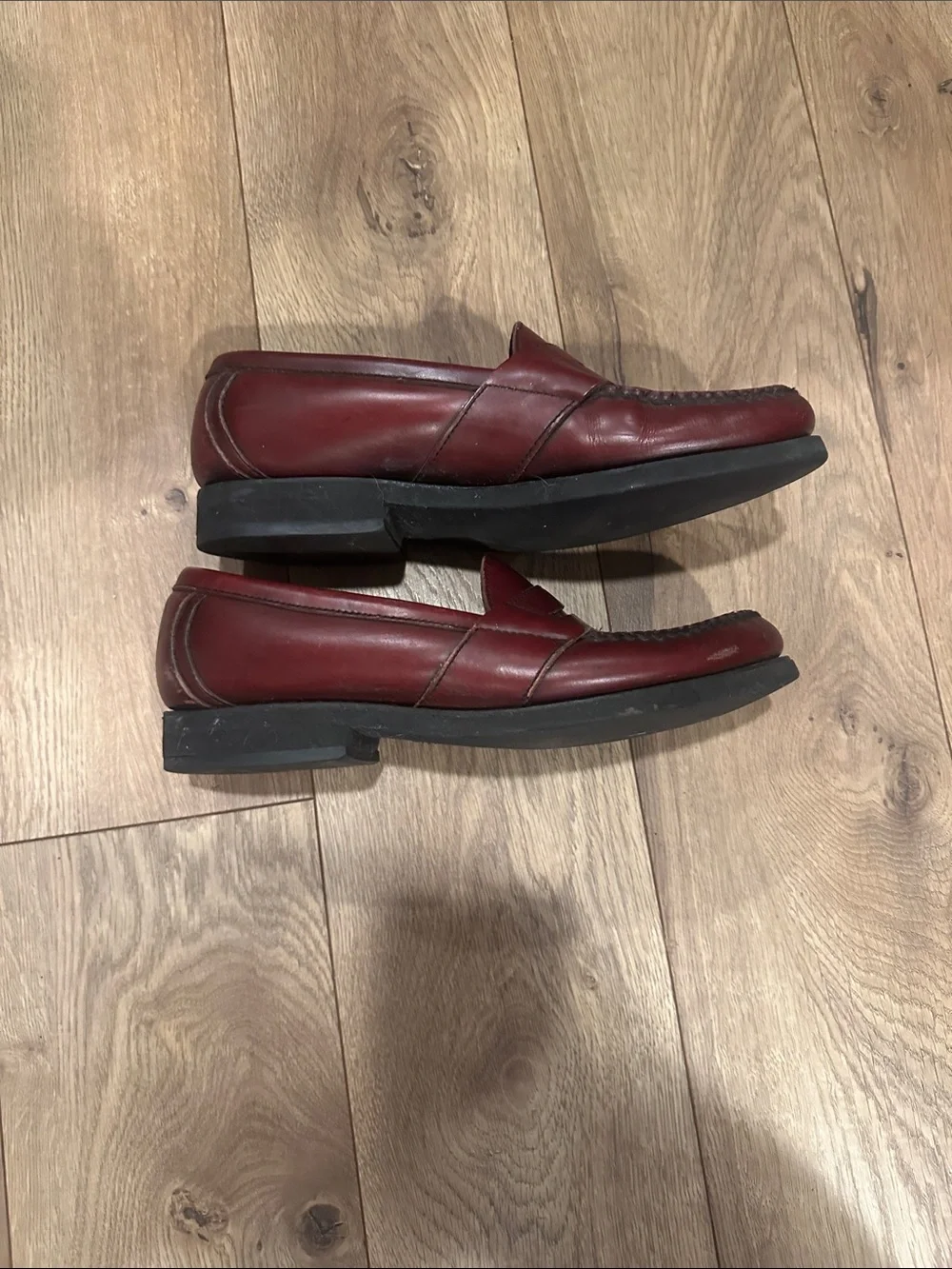 Men's Burgundy Leather Slip-On Loafers